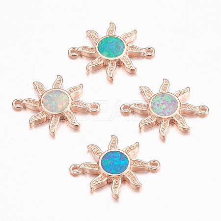 Synthetic Opal Links Connectors KK-K228-06-RG-1