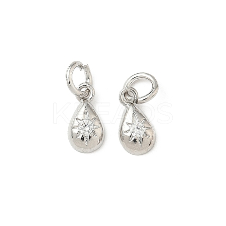Brass Micro Pave Cubic Zirconia Pendants KK-D386-02P-1