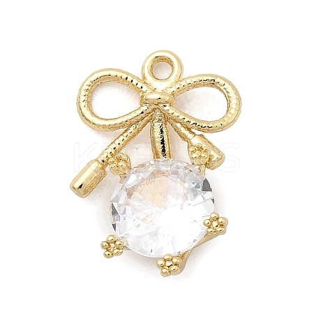Brass Micro Pave Cubic Zirconia Pendants KK-A275-19B-G-1
