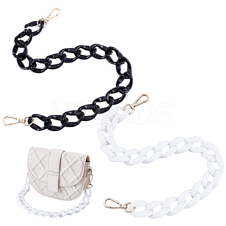 CHGCRAFT 2Pcs 2 Color Resin Curb Chains Bag Straps FIND-CA0005-05-1