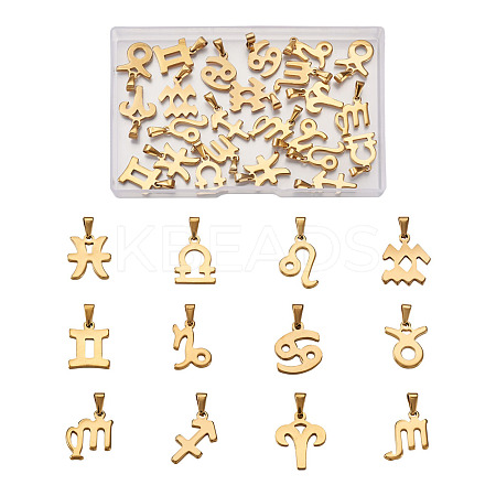 304 Stainless Steel Pendants STAS-BT0001-06G-1