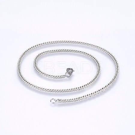 Tarnish Resistant 304 Stainless Steel Curb Chain Necklaces NJEW-P226-05P-03-1
