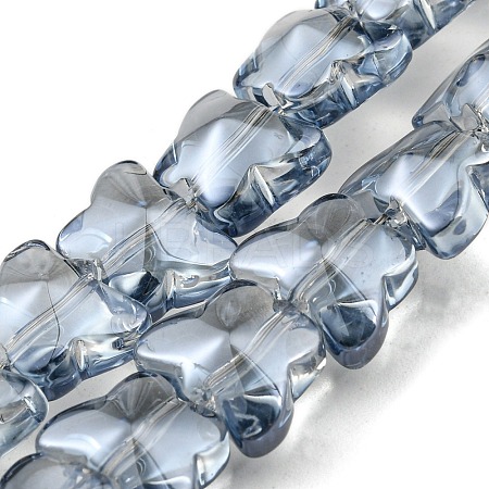 Pearl Luster Plated Electroplate Transparent Glass Beads Strands EGLA-G037-11A-PL01-1