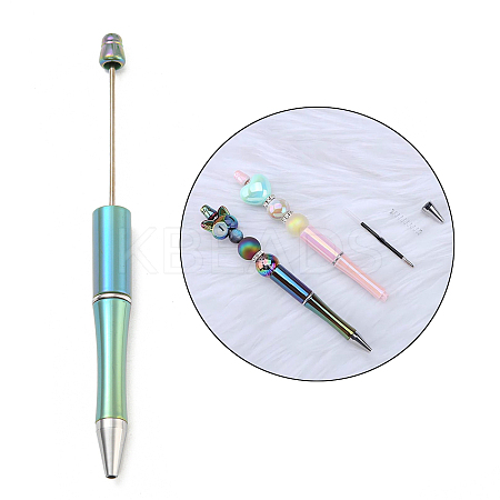 UV Plated Plastic Ball-Point Pen AJEW-C038-03G-1
