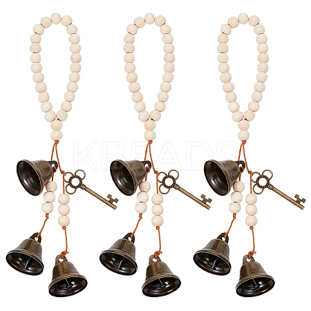 Iron Bell Pendant Decorations HJEW-OC00025-1