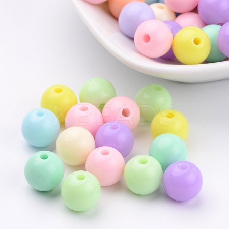 Solid Chunky Bubblegum Acrylic Ball Beads X-SACR-R835-10mm-M-1