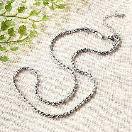 304 Stainless Steel Rope Chain Necklaces for Women LS-NJEW-Q026-02P-1