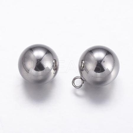 201 Stainless Steel Sphere Charms X-STAS-K146-048-10mm-1