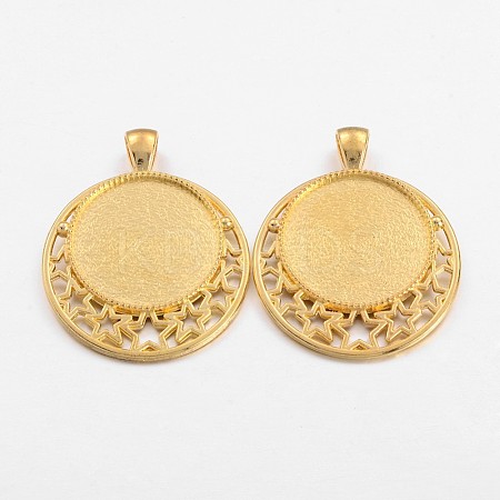 Tibetan Style Alloy Pendant Cabochon Settings LS-PALLOY-J494-30G-1