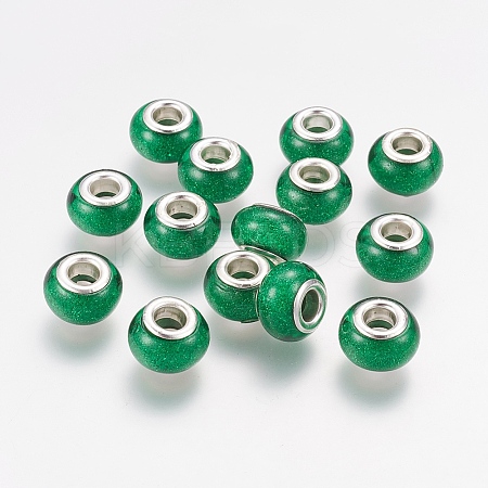 Large Hole Rondelle Resin European Beads RPDL-J008-19-1