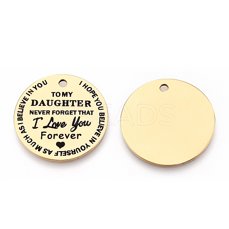 201 Stainless Steel Pendants STAS-T064-37G-26-1