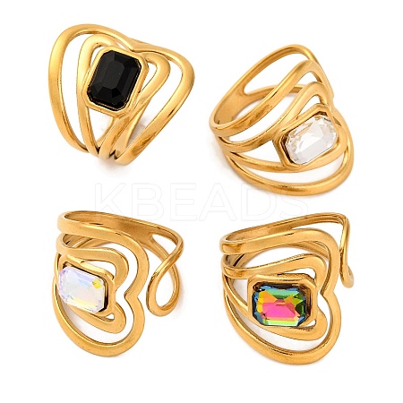 304 Stainless Steel Rhinestone Solitaire Ring RJEW-Q822-14G-1