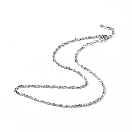 Non-Tarnish 304 Stainless Steel Singapore Chain Necklace for Men Women NJEW-K245-013B-1