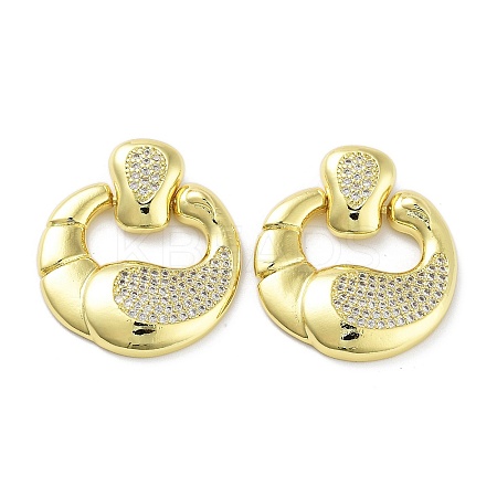 Brass with Cubic Zirconia Pendants KK-K353-06G-1