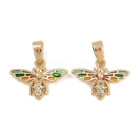 Brass Micro Pave Cubic Zirconia Pendants KK-F908-01G-A01-1