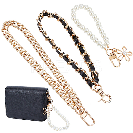 3Pcs 3 Style Wrist Phone Case Pendant Decoration & Wristlet Bag Straps AJEW-WR0001-91C-1