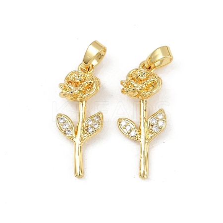 Brass Micro Pave Cubic Zirconia Pendants KK-F908-22G-1