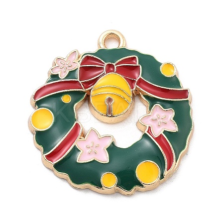 Christmas Theme Alloy Enamel Pendants ENAM-D060-04G-1