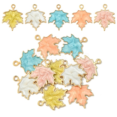 10Pcs 5 Colors Autumn Theme Zinc Alloy Pendants ENAM-YW0005-10-1
