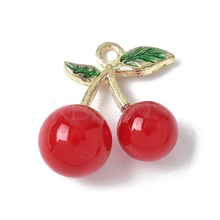 Cherry Opaque Resin 3D Fruit Pendants RESI-V002-03A-1