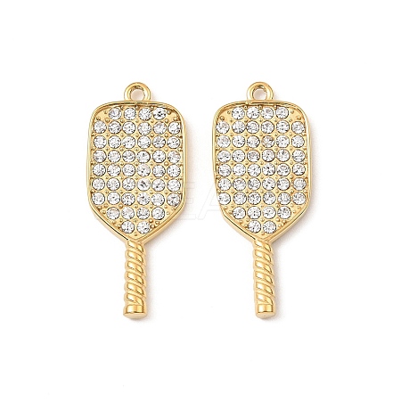 304 Stainless Steel with Crystal Rhinestone Pendants STAS-G358-12G-02-1