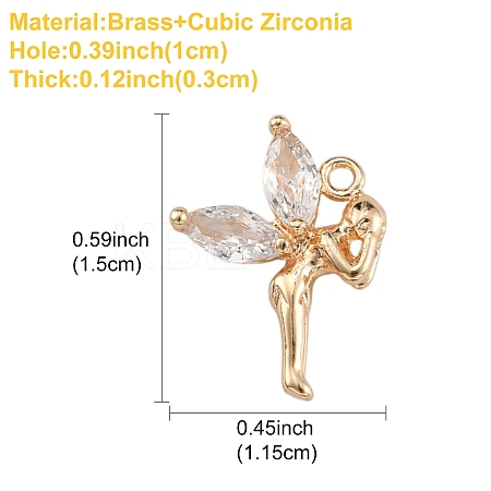 1Pc Brass Micro Pave Cubic Zirconia Pendants KK-YW0002-54-1