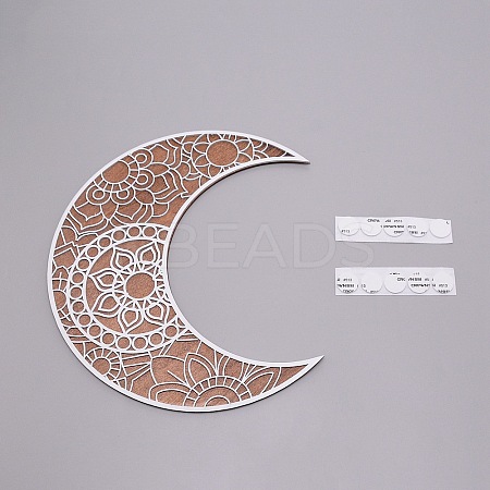 Wooden Hollow Crescent Moon Decorations DIY-WH0265-15-1