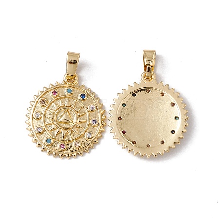 Brass Micro Pave Cubic Zirconia Pendants KK-E068-VC060-1