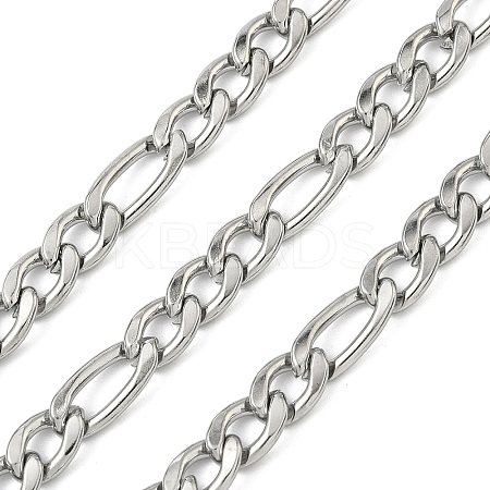 304 Stainless Steel Figaro Chains CHS-B012-03A-P-1