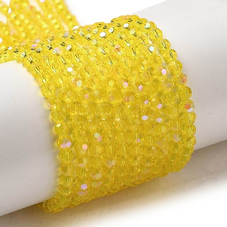 Electroplate Transparent Glass Beads Strands EGLA-A035-T3mm-L03-1