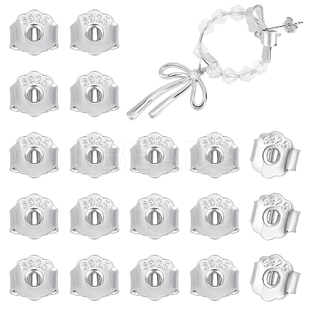20Pcs Rhodium Plated 925 Sterling Silver Friction Ear Nuts FIND-ME0001-05-1