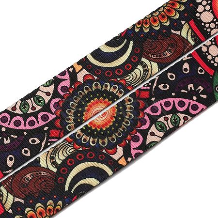Ethnic Style Double-Sided Polyester Ribbon OCOR-WH0077-42C-1