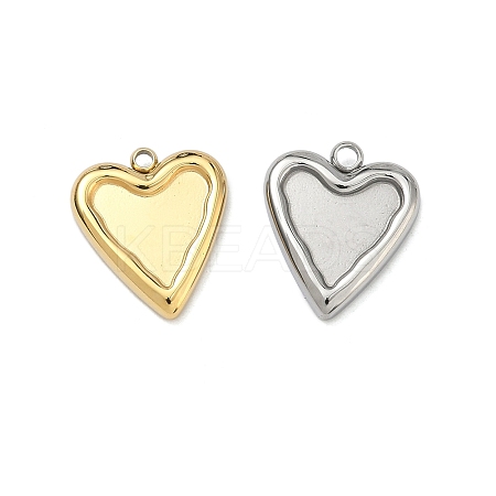 100Pcs 2 Colors 304 Stainless Steel Pendant Cabochon Settings For Enamel STAS-CC0001-13-1