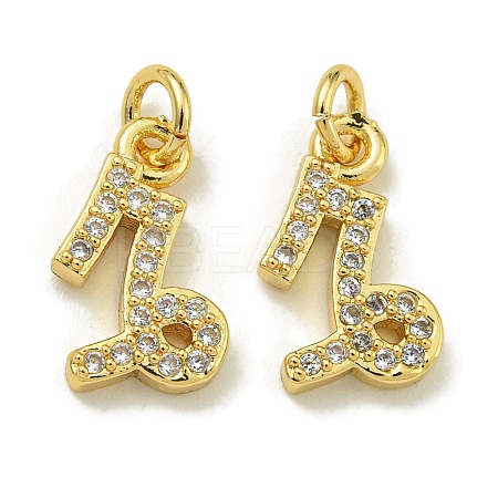 Rack Plating Brass Micro Pave Cubic Zirconia Pendants KK-K386-02L-G-1