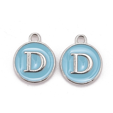 Platinum Plated Alloy Enamel Charms ENAM-S118-04D-P-1