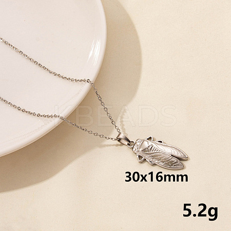 Stainless Steel Insect Pendant Necklace Unisex Jewelry TG2584-5-1