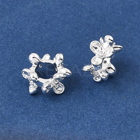 Brass Micro Pave Clear Cubic Zirconia European Beads KK-D110-03S-1