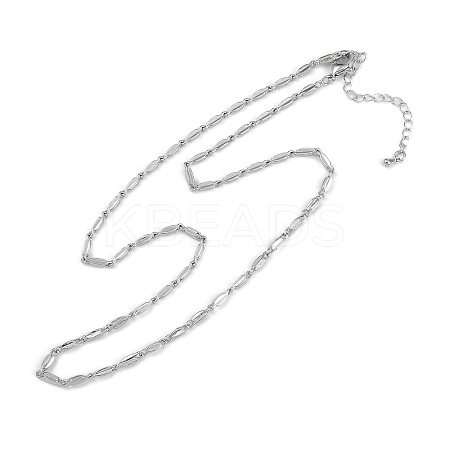 Rack Plating Brass Oval Link Chain Necklaces for Women NJEW-K382-16B-P-1