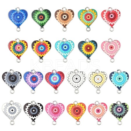 44Pcs 22 Colors Alloy Enamel Connector Charms ENAM-CJ0006-64-1