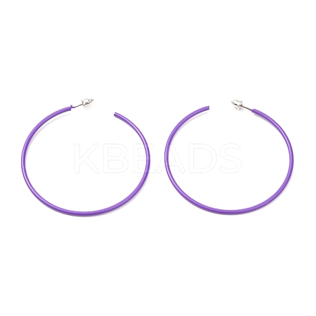 Tarnish Resistant Baking Paint 201 Stainless Steel Half Hoop Earrings EJEW-P185-A01-01-1