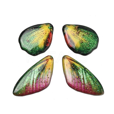 4Pcs Transparent Epoxy Resin Butterfly Wings Pendants RESI-C057-05A-1