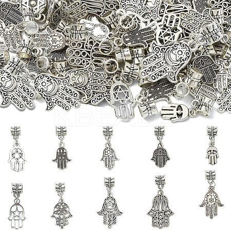 60Pcs 10 Colors Alloy European Dangle Charms PALLOY-CJ00187-1