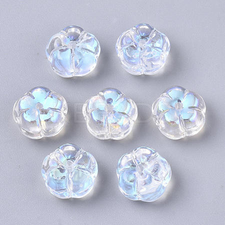 Electroplate Transparent Glass Beads GLAA-N035-07A-E01-1