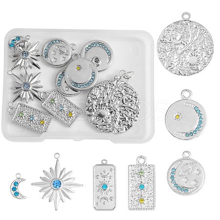 14Pcs 7 Styles 304 Stainless Steel Pendants STAS-SZ0002-78P-1