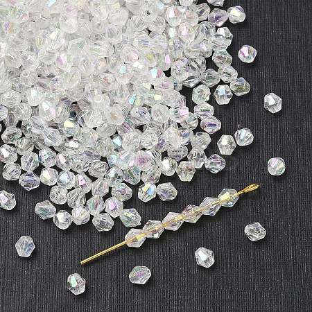 Bicone AB Color Plated Eco-Friendly Transparent Acrylic Beads LS-X-TACR-A003-4mm-22-1