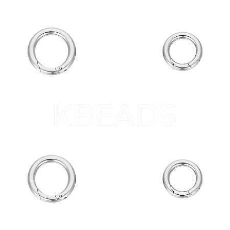 4Pcs 2 Styles 304 Stainless Steel Spring Gate Ring STAS-UN0059-43B-1