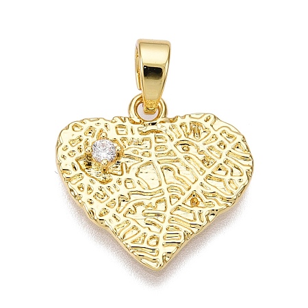 Brass Micro Pave Cubic Zirconia Pendants KK-T070-40G-1