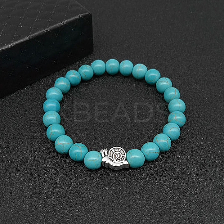 Synthetic Turquoise Stretch Bracelets for Women Men IS4293-11-1
