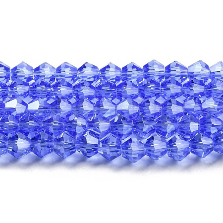 Transparent Electroplate Glass Beads Strands GLAA-F029-2mm-C07-1