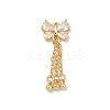 Brass Micro Pave Clear Cubic Zirconia Pendants KK-D228-02G-01-1